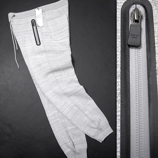 新品 3.9万 エポカウォモ アクティブ ニット ジョガーパンツ 52 (3L) 灰 【P27884】 EPOCA UOMO 秋冬 メンズ パンツ イージー スポーティー