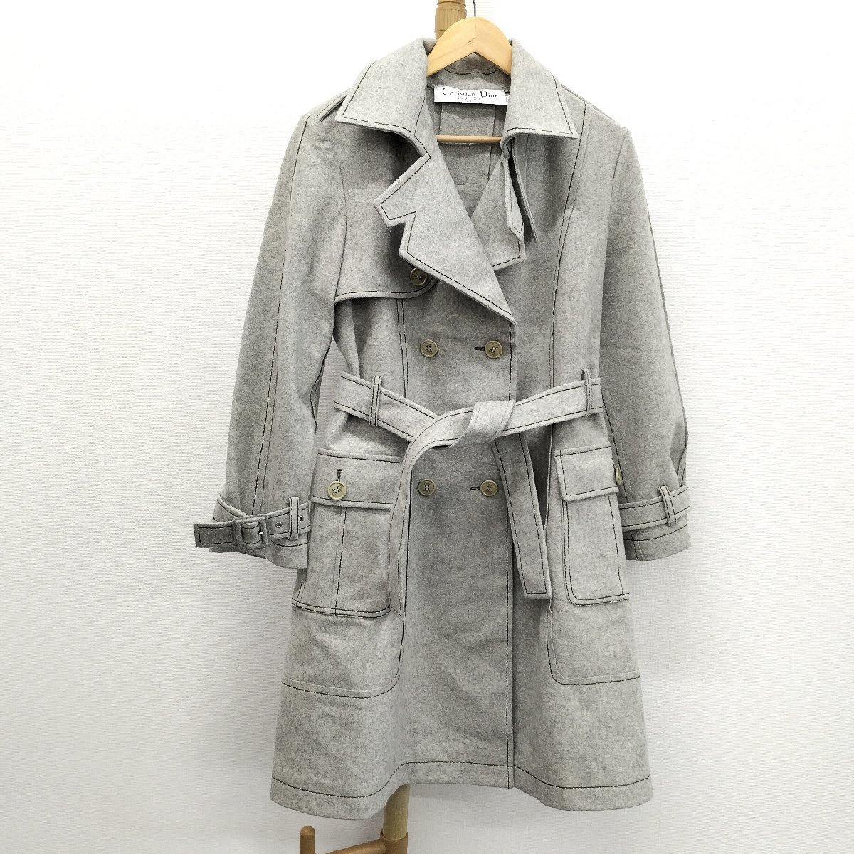 ●クリスチャンディオール Christian Dior コート グレー サイズ38[Jコレ]930 T　