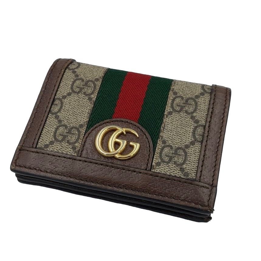 品質保証，得価 GUCCI グッチ 二つ折り財布 オフィディア シェリー