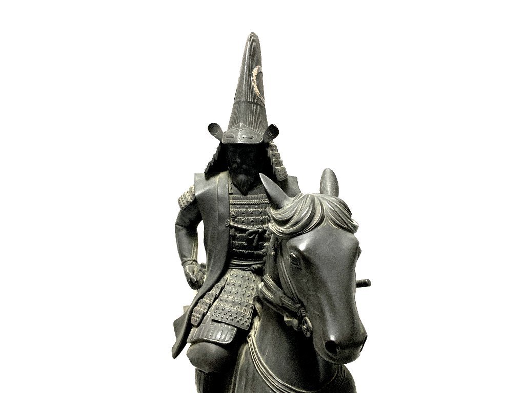 金属製 『楠木正成』武将騎馬像 置物 インテリア 時代物 希少 昭和