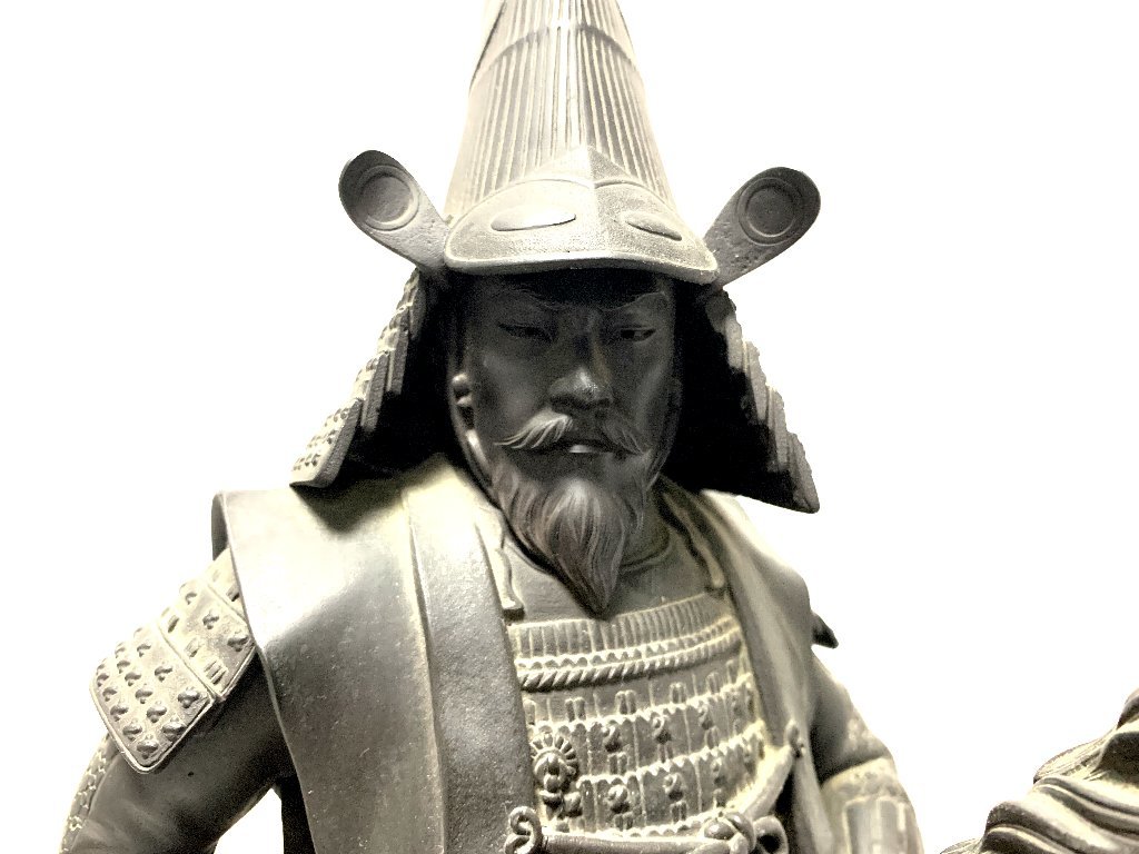 金属製 『楠木正成』武将騎馬像 置物 インテリア 時代物 希少 昭和