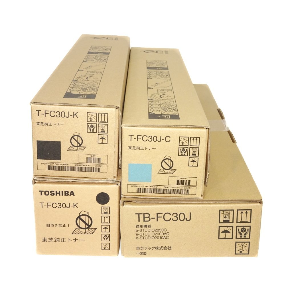 2色4本セット 純正 TOSHIBA 東芝 トナーT-FC30J-K ブラック 2本/T-FC30J-C シアン/TB-FC30J e-STUDIO 2050C/用 送料無料 NO.4034