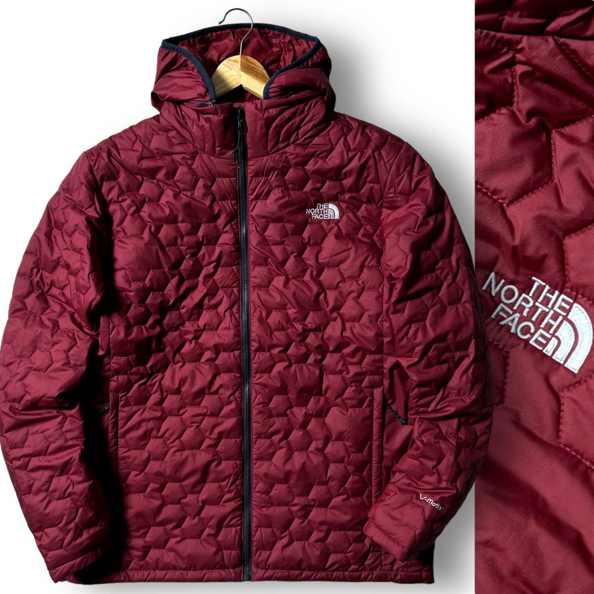 新品 THE NORTH FACE ノースフェイス 高機能中綿 V-MOTION 軽量 六角キルティング 2way エコダウンジャケット アウトドア XL ◆B2045