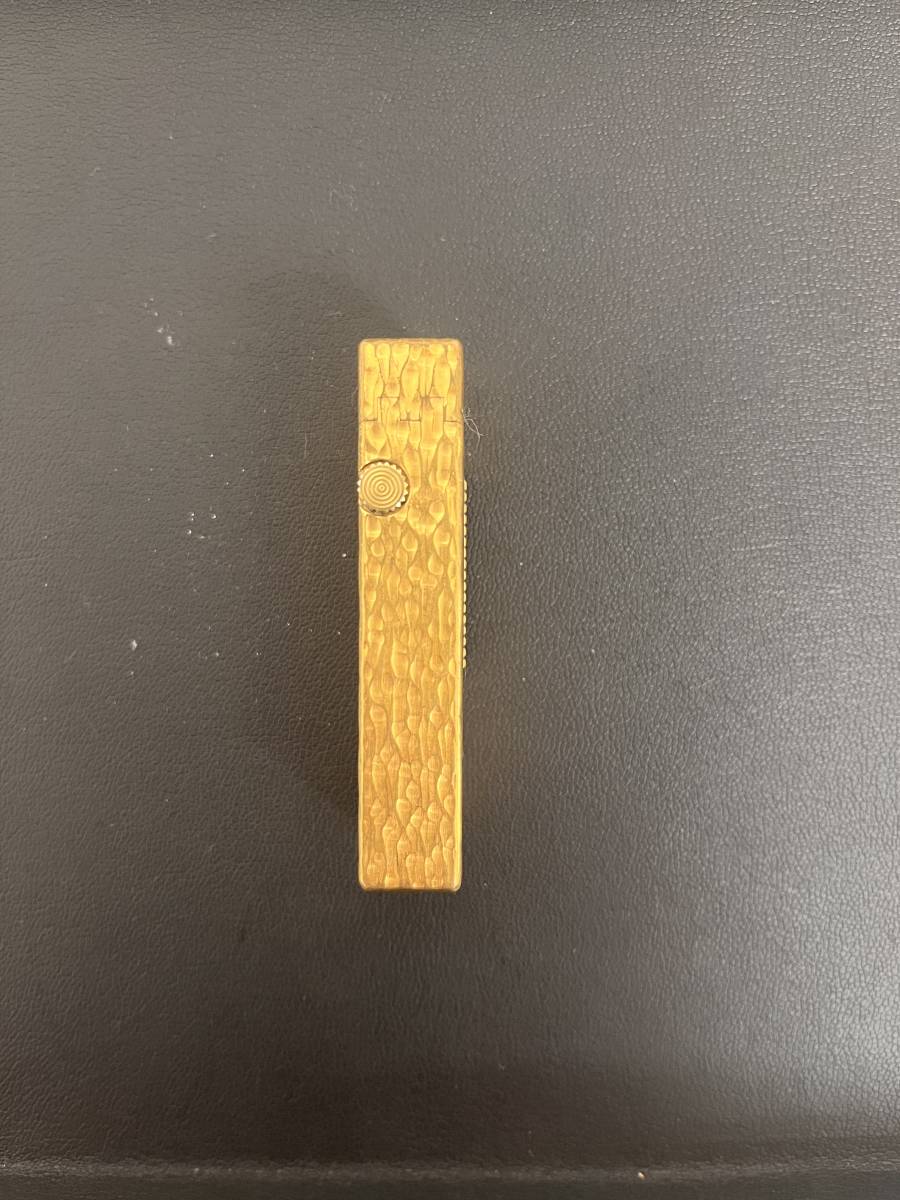 【1円スタート！】Dunhill ダンヒル ガスライター ゴールドカラー 槌目模様 着火未確認 アンティーク ヴィンテージ_10