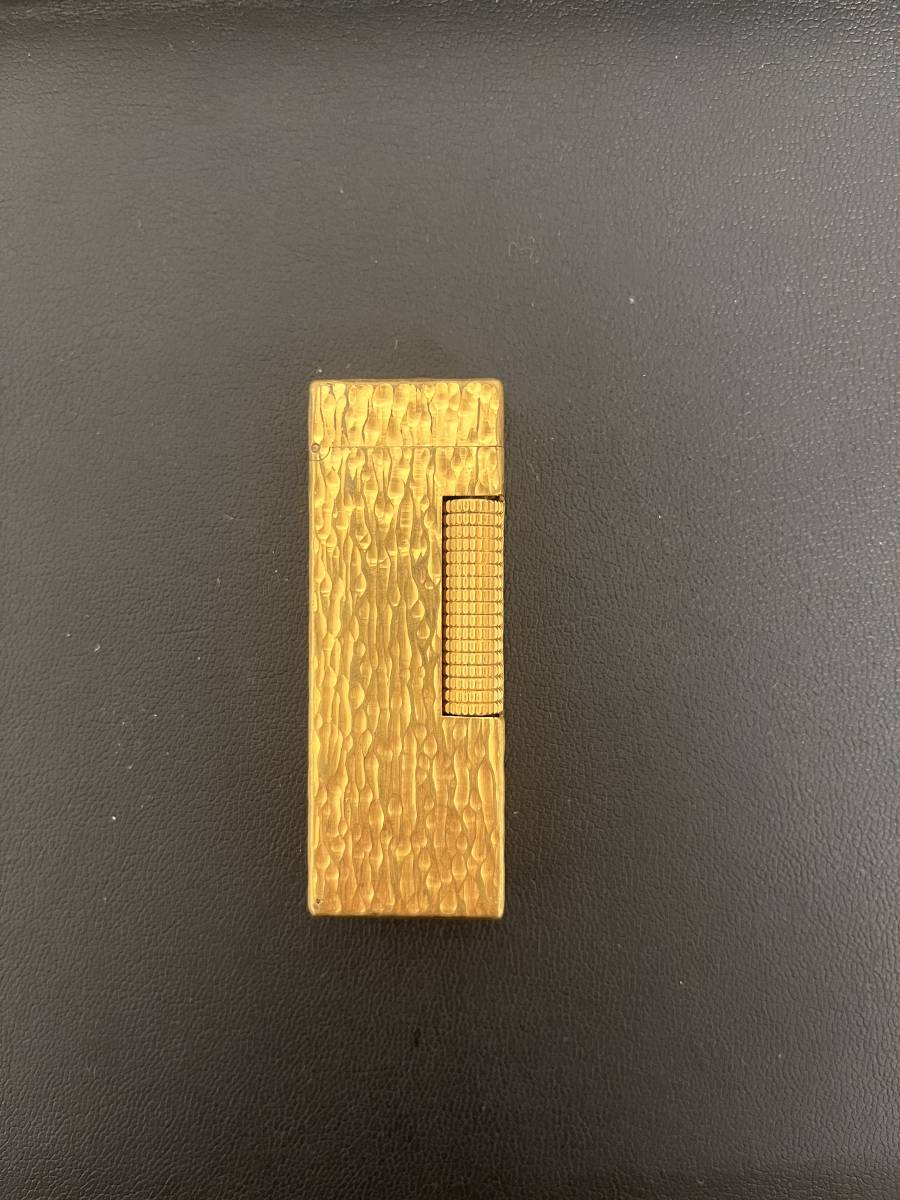 【1円スタート！】Dunhill ダンヒル ガスライター ゴールドカラー 槌目模様 着火未確認 アンティーク ヴィンテージ_2