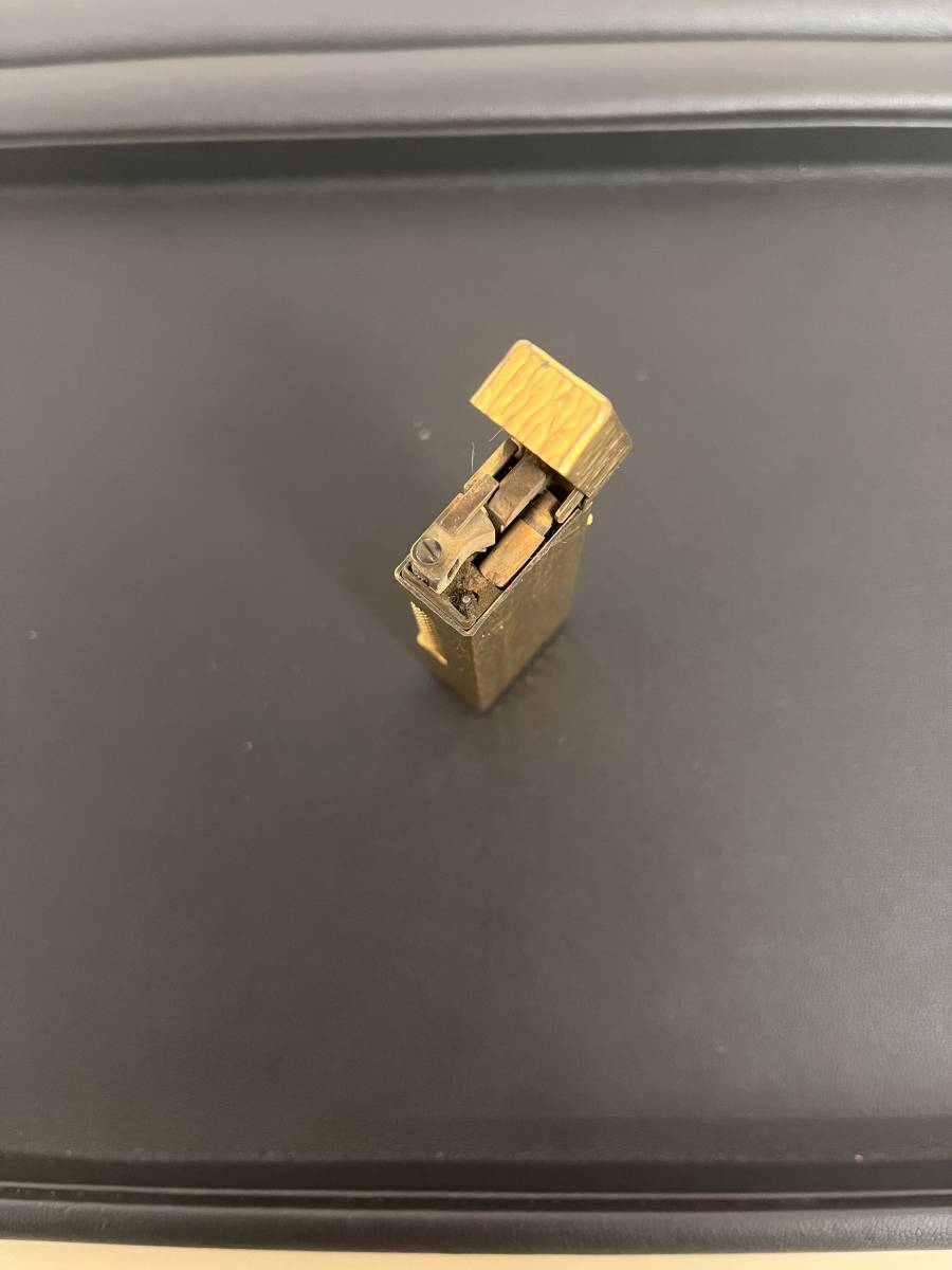 【1円スタート！】Dunhill ダンヒル ガスライター ゴールドカラー 槌目模様 着火未確認 アンティーク ヴィンテージ_3