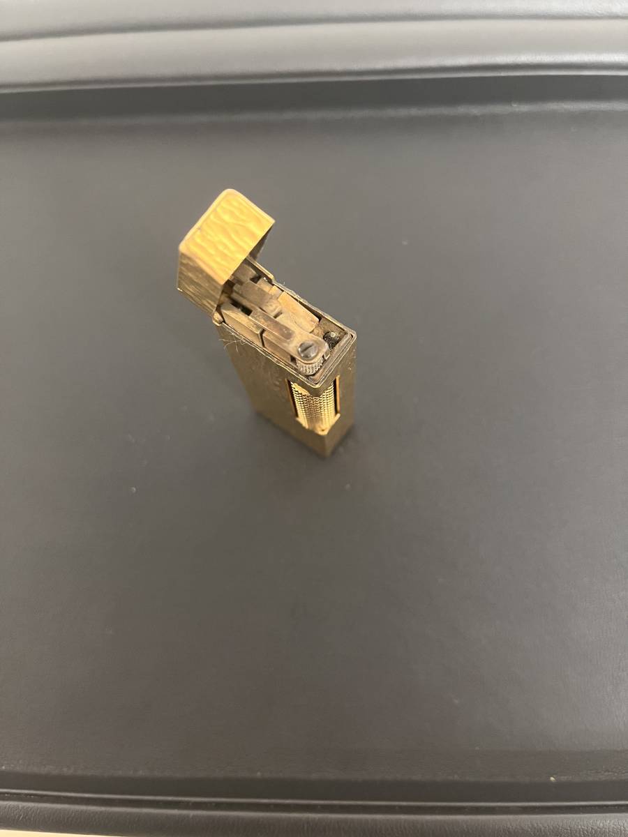 【1円スタート！】Dunhill ダンヒル ガスライター ゴールドカラー 槌目模様 着火未確認 アンティーク ヴィンテージ_4