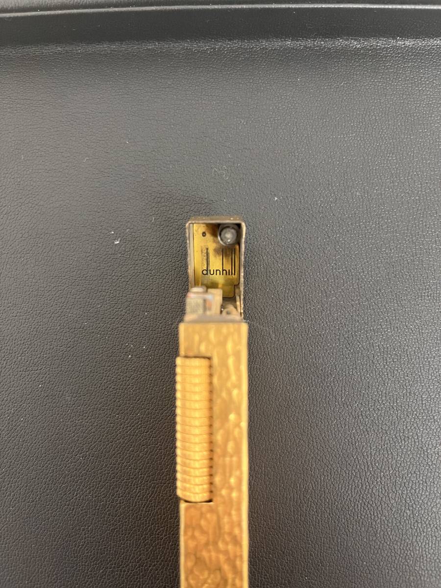 【1円スタート！】Dunhill ダンヒル ガスライター ゴールドカラー 槌目模様 着火未確認 アンティーク ヴィンテージ_5