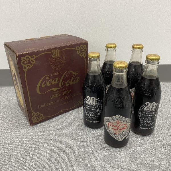 I016-I58-399 Cola Cola コカ・コーラ 昭和 レトロ ヴィンテージ インテリア 5点 オシャレ 瓶 未開栓