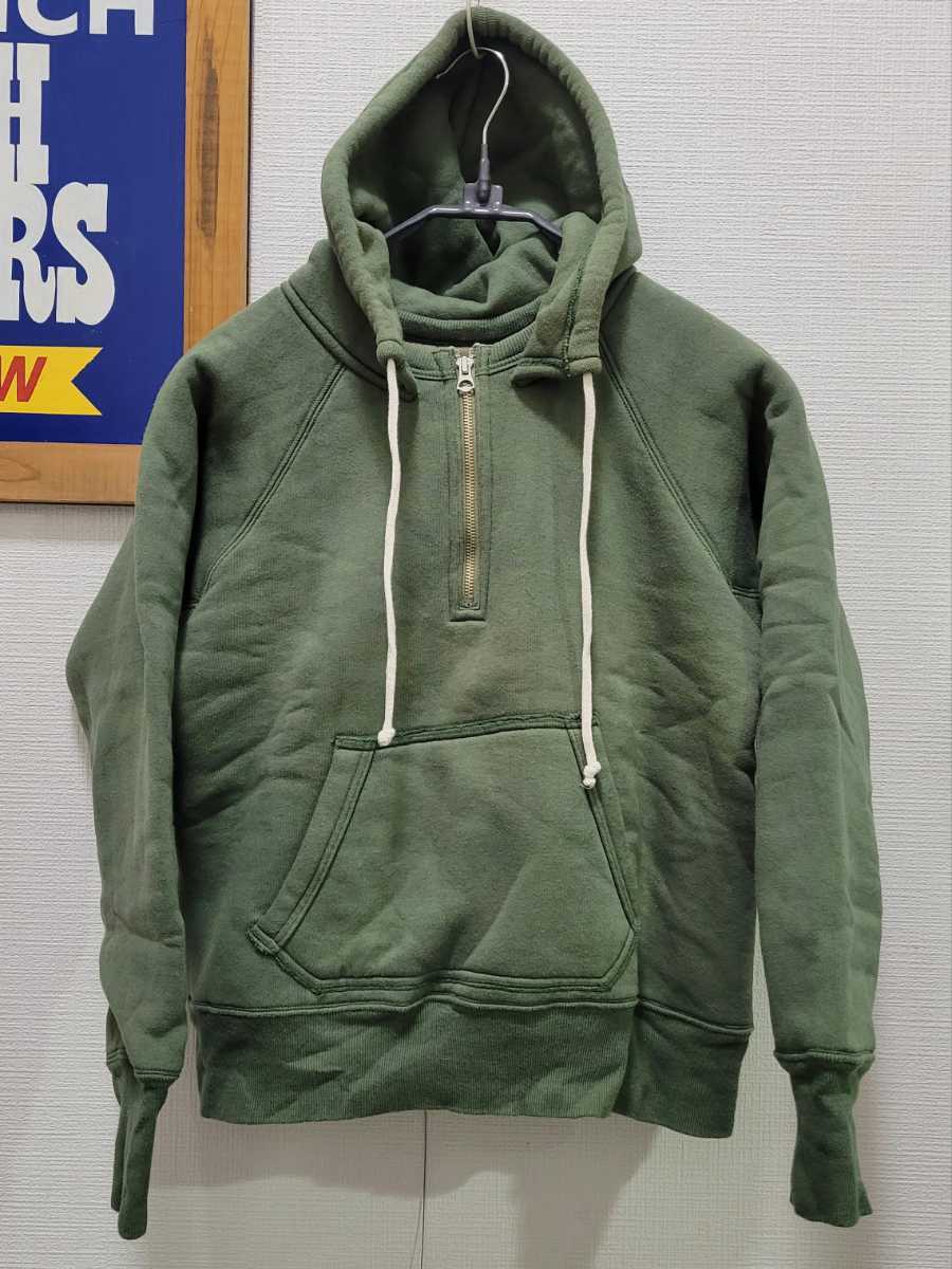 ウエアハウス ダブルフェイス ハーフジップ 後付けフード スウェット 