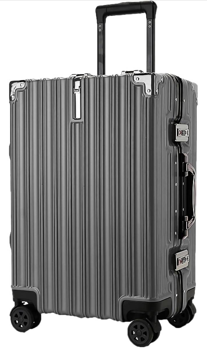 スーツケース アルミフレーム キャリーケース キャリーバッグ 隠しフック機能 大型 軽量 静音 ダブルキャスター 耐衝撃 360度回転