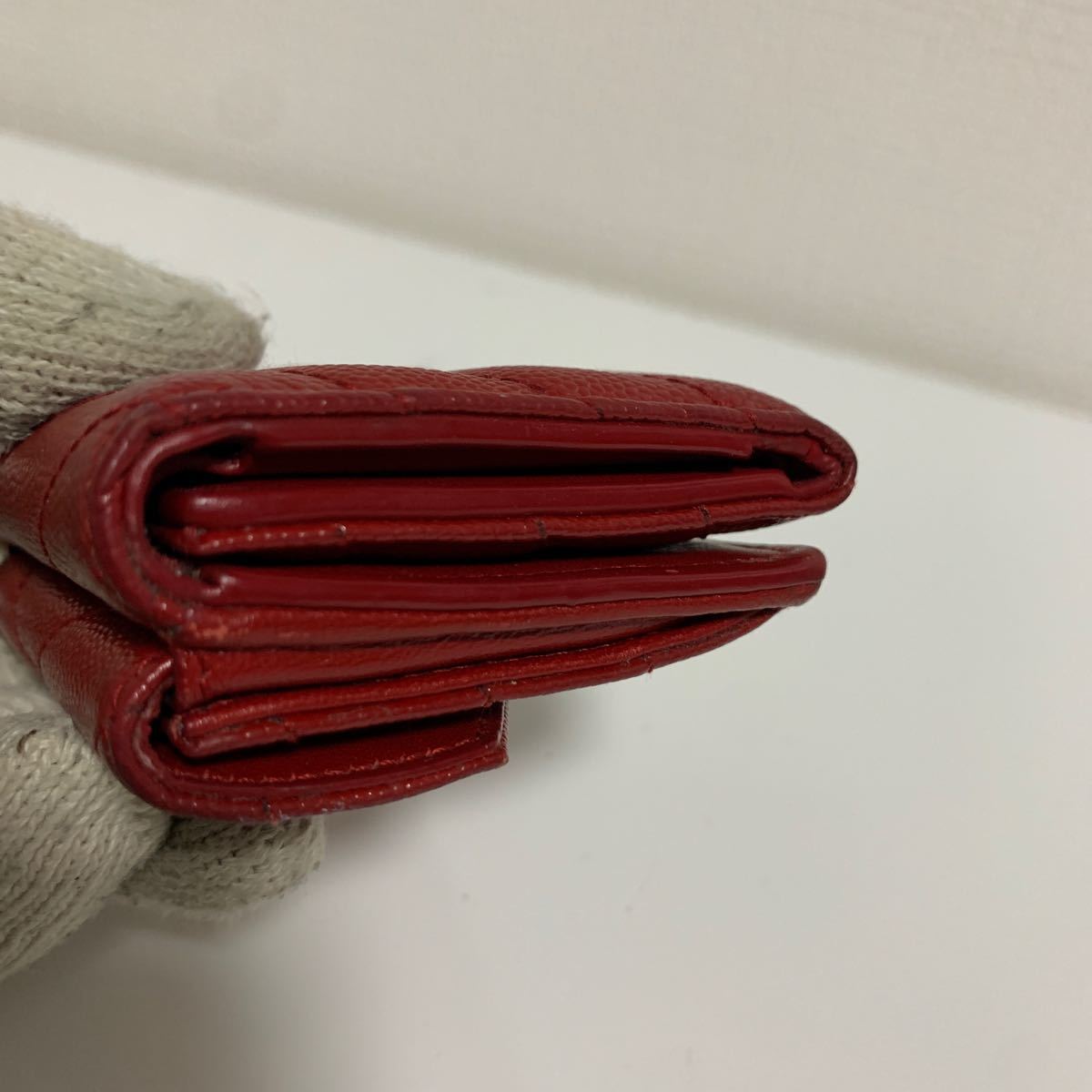 Vステッチ 三つ折り財布 サンローラン YSL LAURENT ☆箱あり超美品