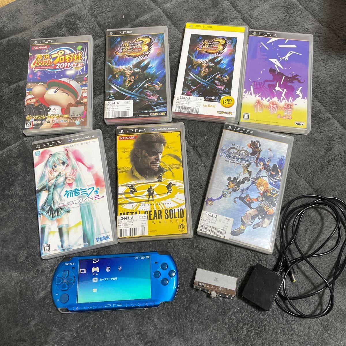 ジャンク ） PSP 3000 ソフト 7本 ワンセグ まとめ売り(PSP3000 