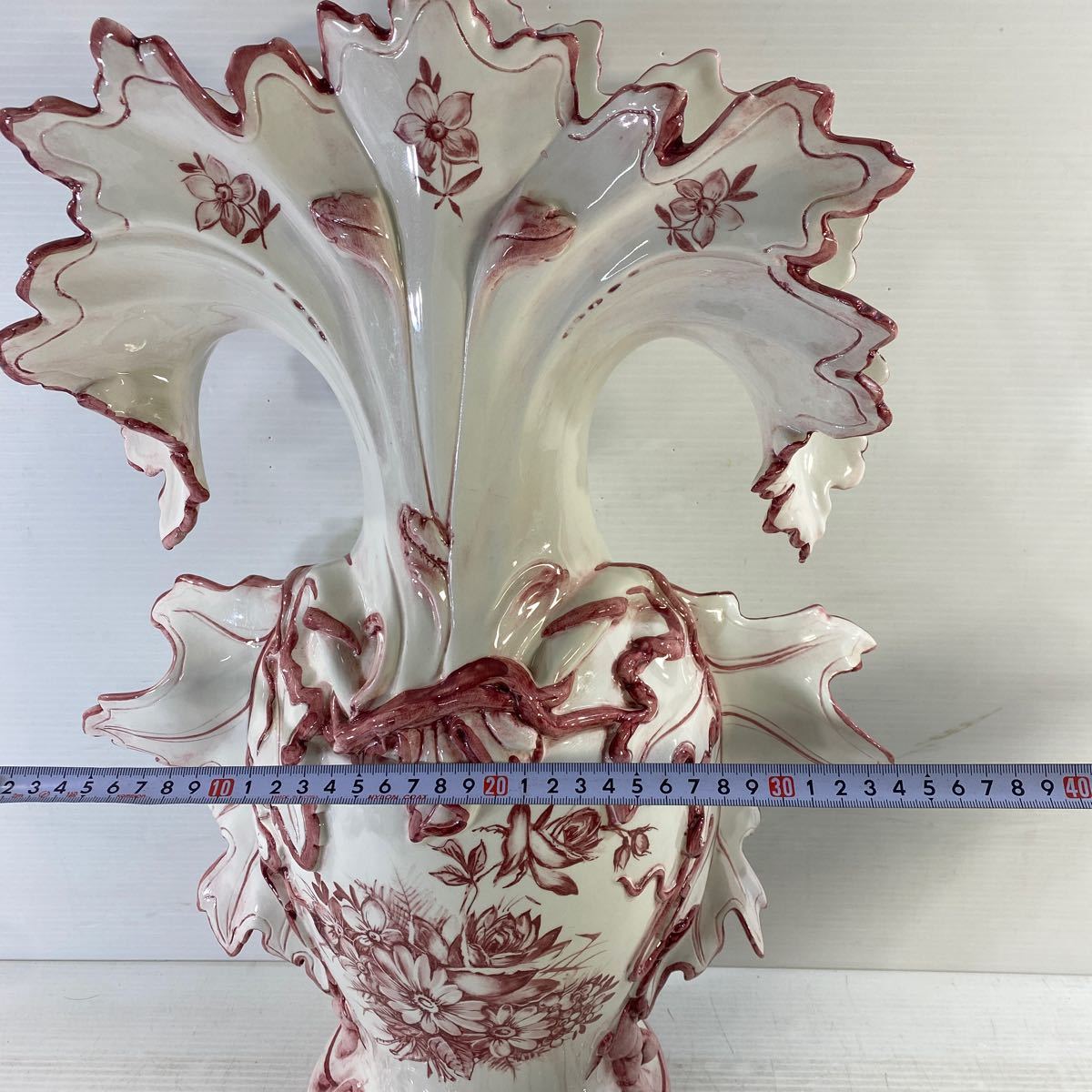 欠けあり Demain ドマン ITALY 西洋 陶器 花瓶 花びん 花器 花入 美術