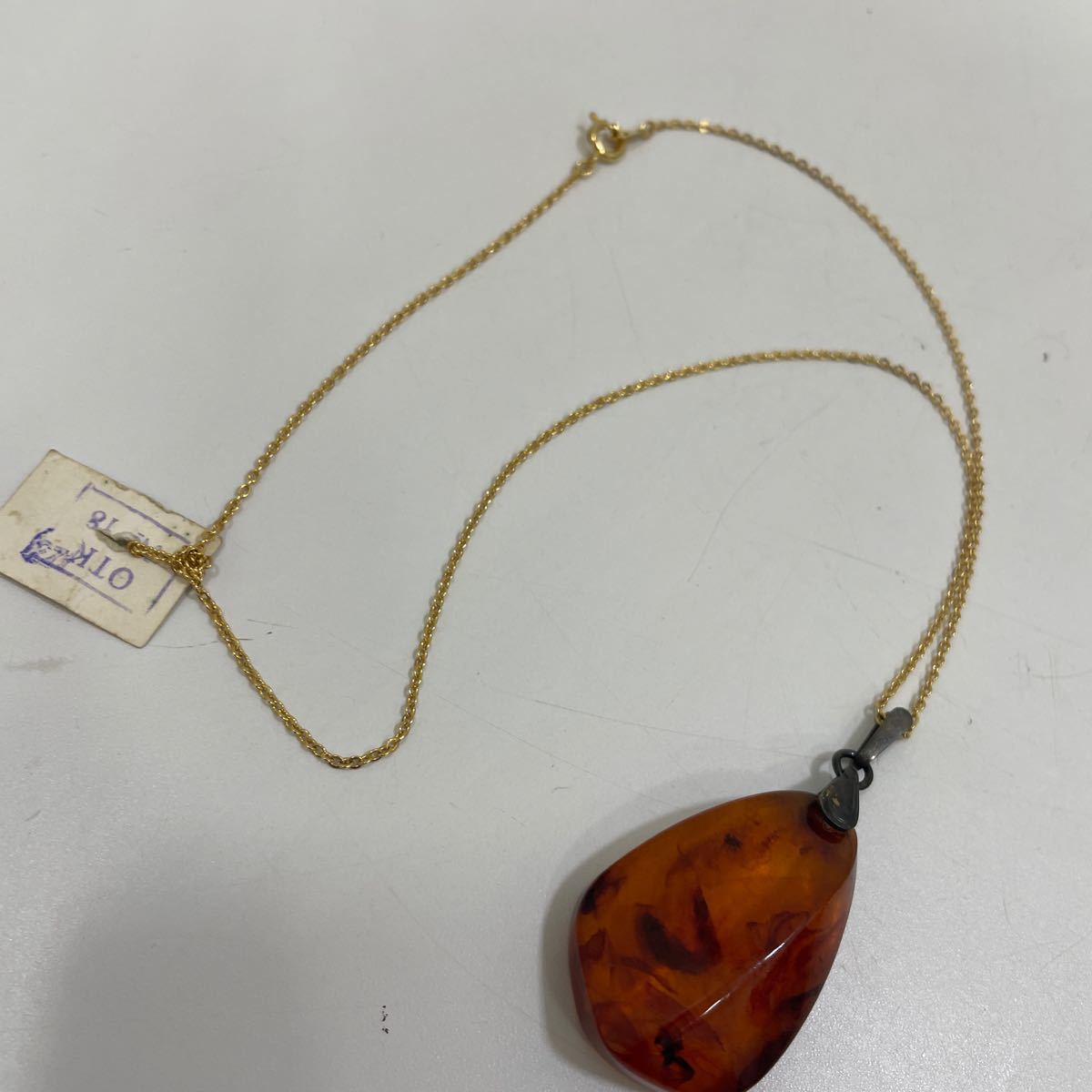 べっ甲　ネックレス アクセサリー 色石　天然石_1