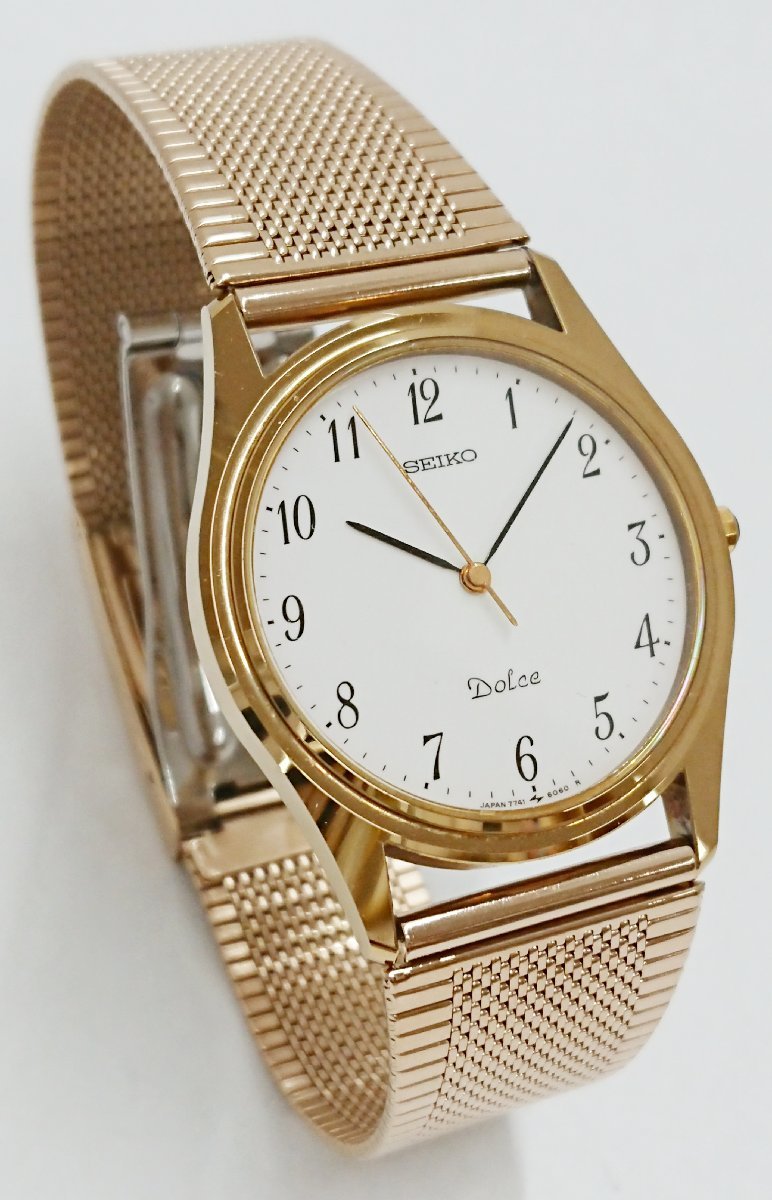 視認性OK!!稼働品!!超硬ケース!!! SEIKO/セイコー DOLCE/ドルチェ 7741