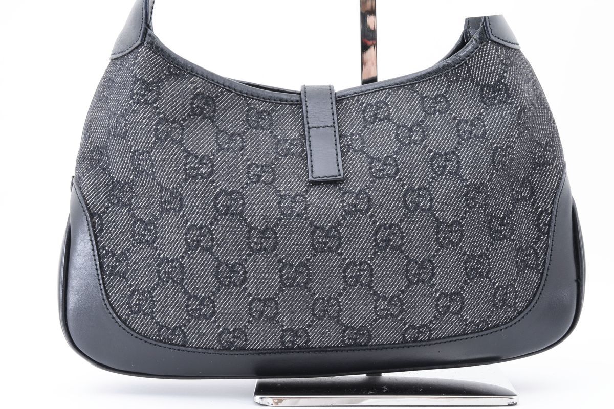 1円 GUCCI グッチ GGキャンバス レザー ミニジャッキー ハンドバッグ 