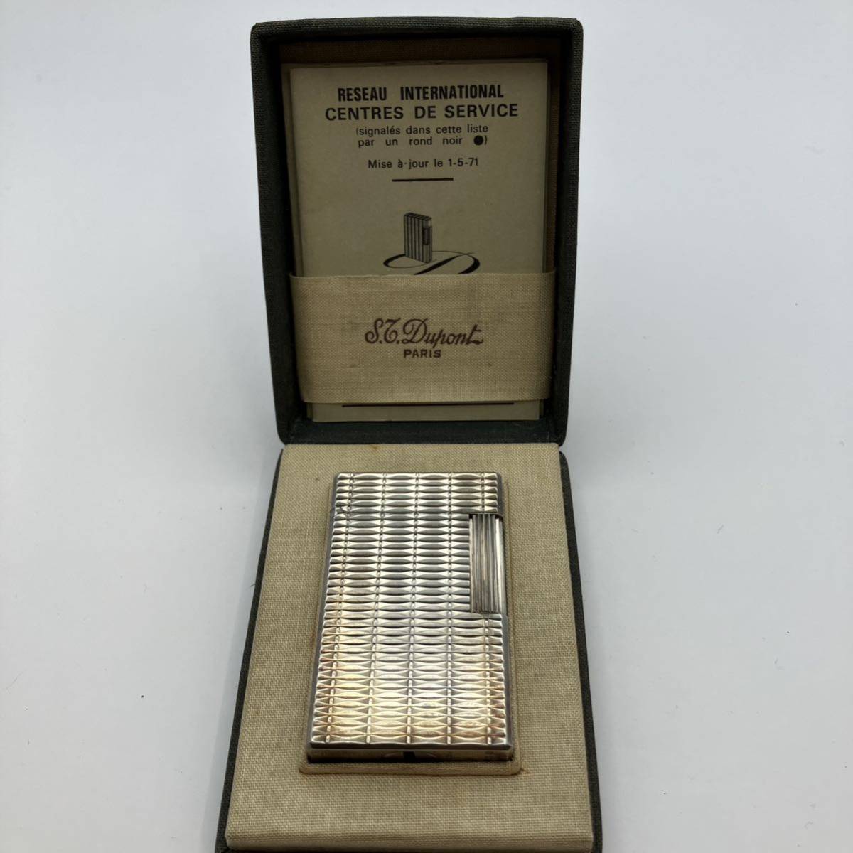 1円スタート】S.T.Dupont エス・テー・デュポン ライター シルバー