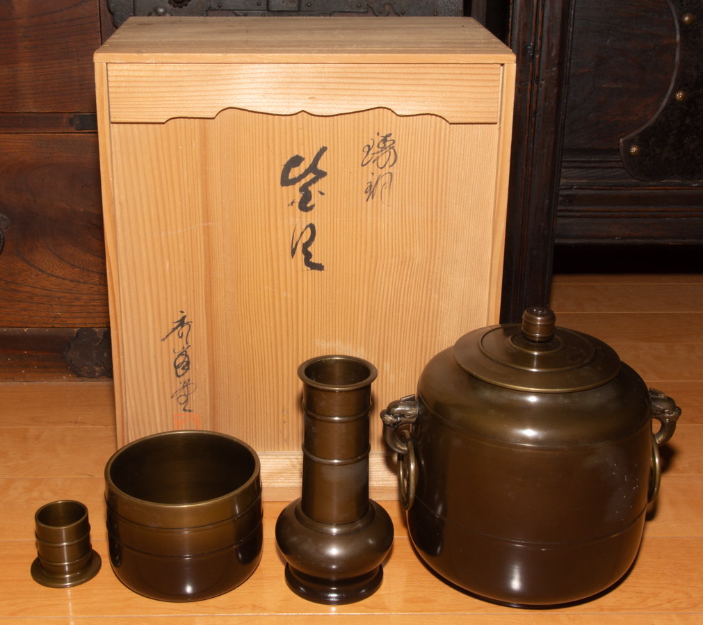 bs 美品 玉川堂 銅製 鎚起銅器 茶筒 茶壺 建水 茶こぼし 茶道具 煎茶