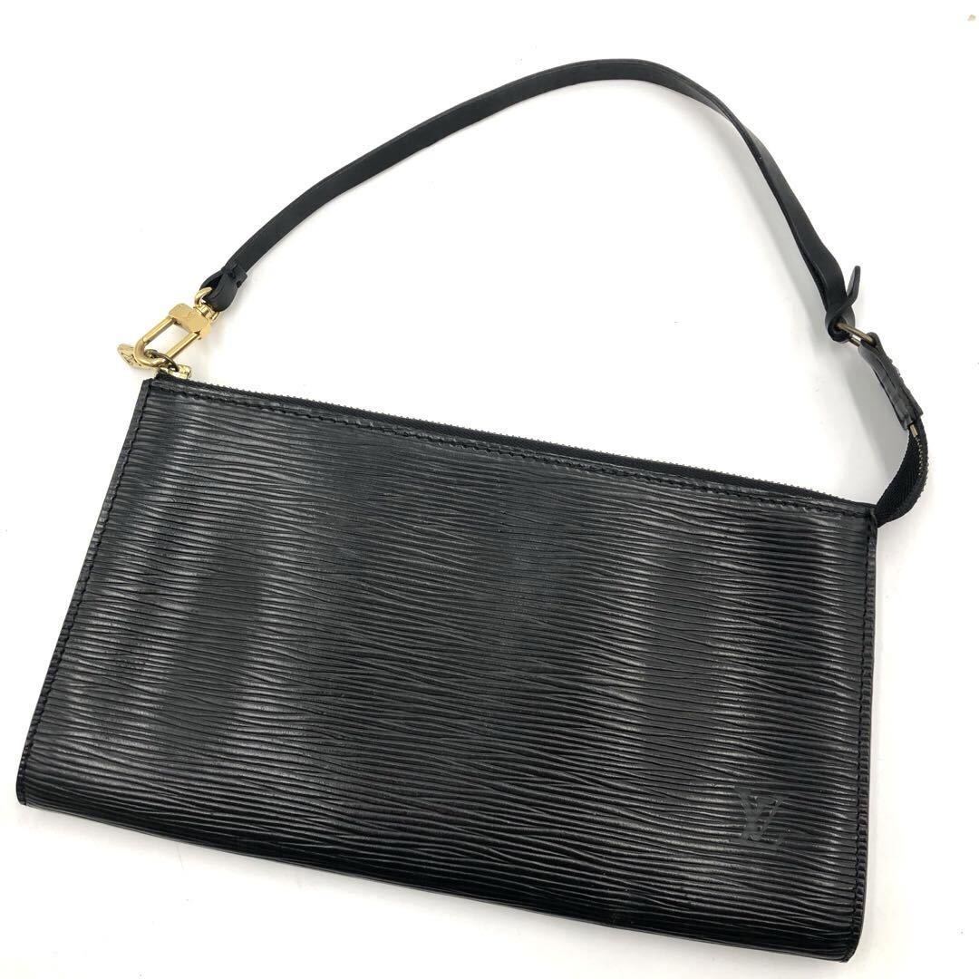 【美品】LOUIS VUITTON ルイヴィトン アクセソワール ハンドバッグ ポシェット エピ レザー コンパクト 手持ち M52982 ブラック 黒