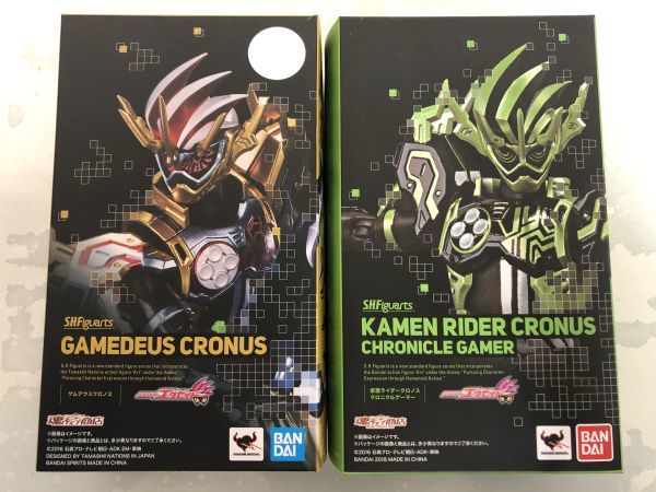 バンダイ 仮面ライダークロノス クロニクルゲーマー S. H. Figuarts バンダイ S.H.Figuarts 仮面ライダークロノス クロニクルゲーマー + ゲムデウスクロノス 箱・取説付 まとめて セット / い570-17a