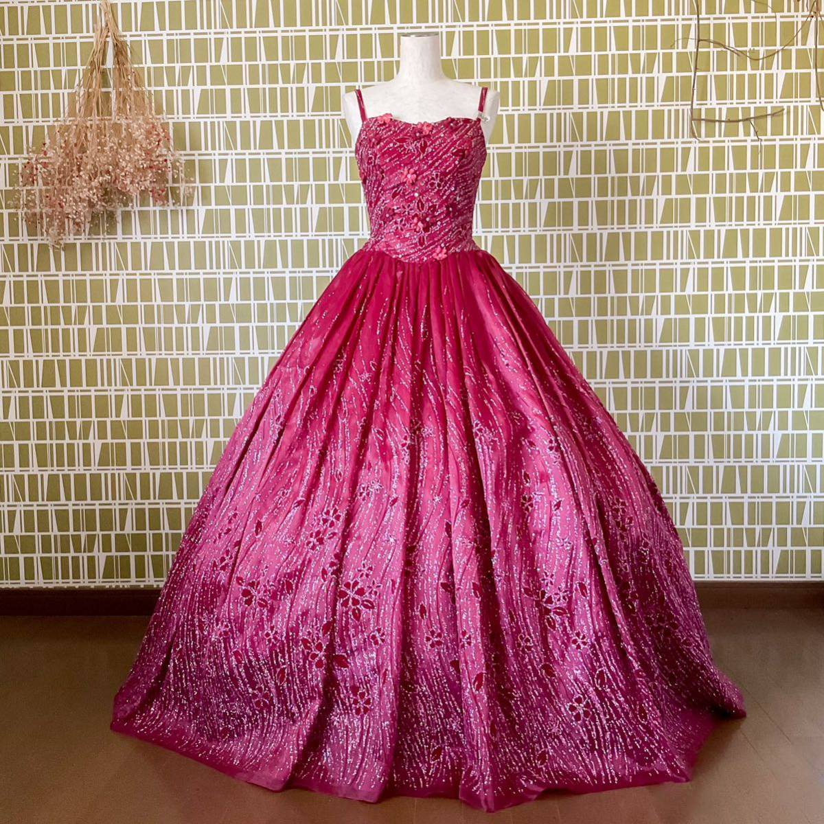 プリンセス カラードレス 赤 プリンセス 赤ドレス ウェディング 中古 