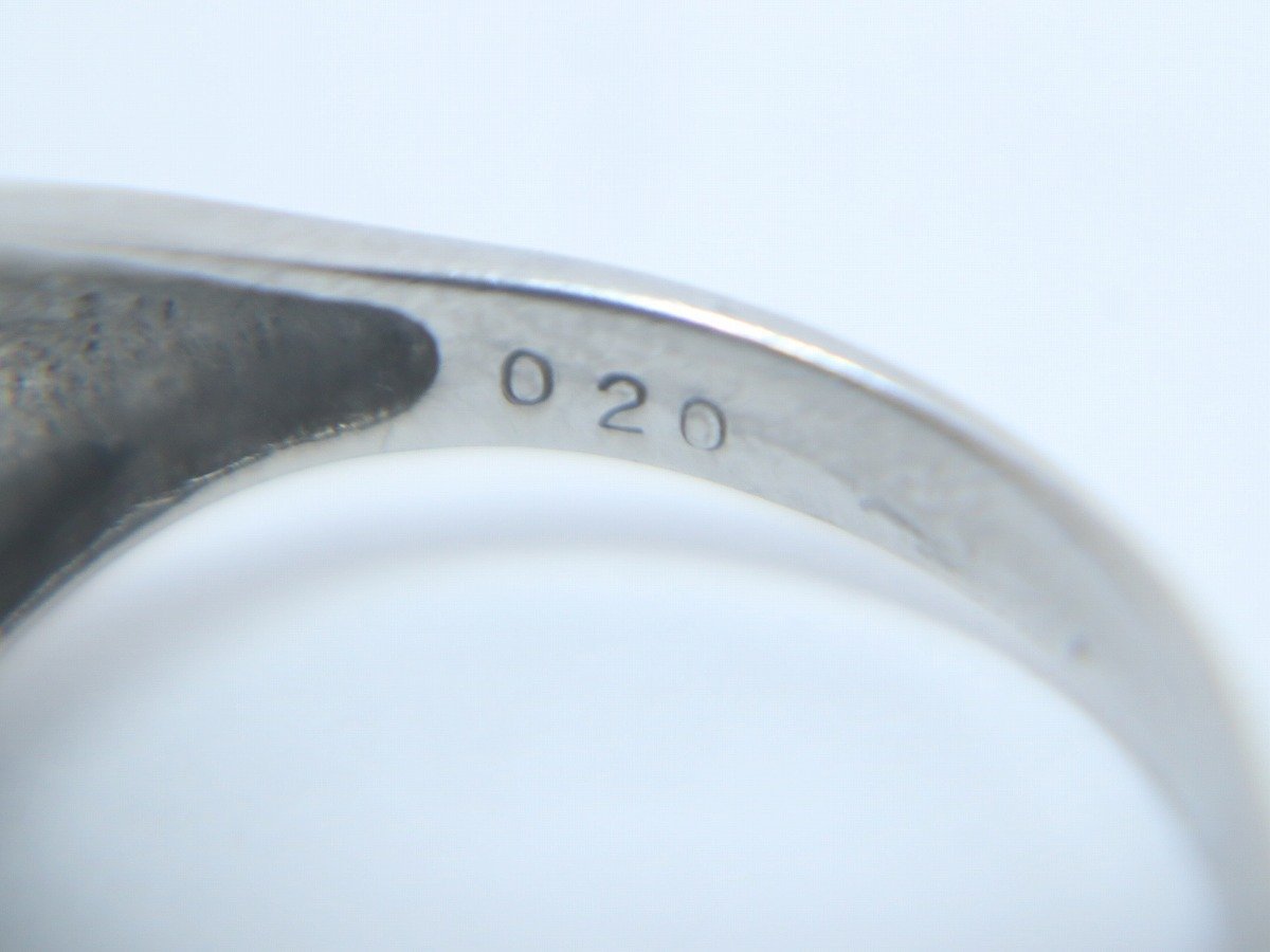 1円スタート】 Pt900 0.20 刻印 石付 プラチナ リング 指輪 約15号 総 