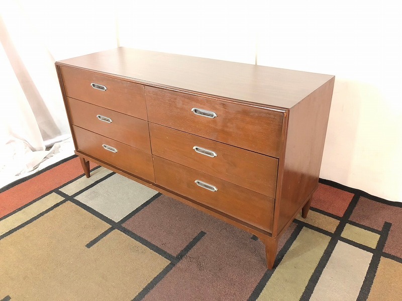 【米軍放出品】☆RISHEL ワイドチェスト サイドボード 引出し6杯 DREXEL/ドレクセル ドレッサー ヴィンテージ ☆BK21AM-W#23