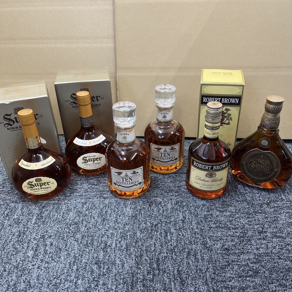 85. ★未開栓★ ウイスキー 6本まとめ Super old/TEN DISTILLERIES/Swing ジョニーウォーカー/ROBERT BROWN WHISKY 古酒 