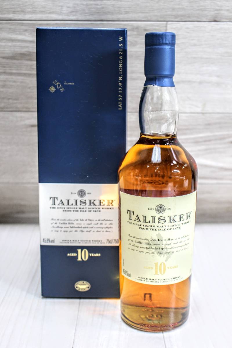 X11C269【本州送料無料】TALISKER 10 シングルモルト　スコッチウイスキー　45.8%/ 75cl/ 未開栓　元箱有