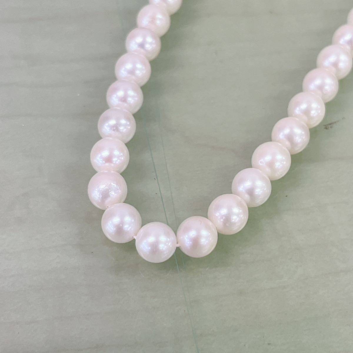 ▲ネックレス2点 パール 7.5-7.8mm 6.6mm 真珠 43cm 42cm SILVER