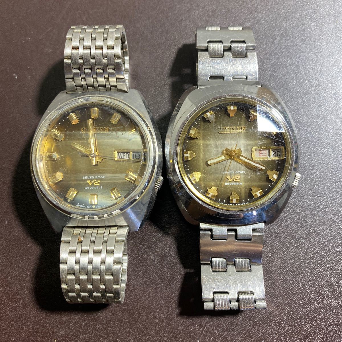 CITIZEN シチズンV2 自動巻き seven star 7700 メンズ 2点まとめて