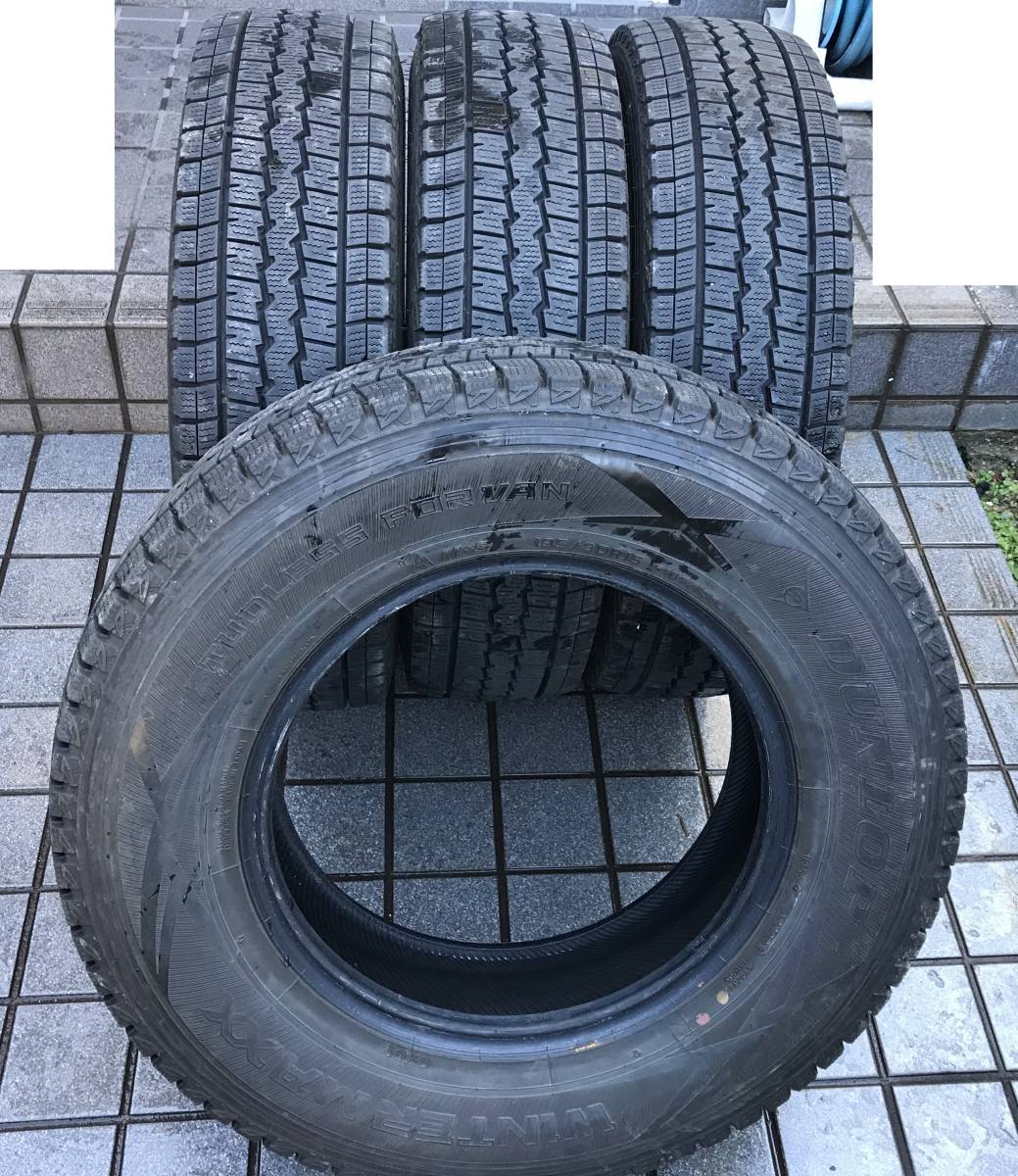 ＜バリ山・スタッドレス＞DUNLOP WINTER MAXX 195/80R15 2020年製 4本セット 107/105L LT M＋S ダンロップ ハイエース NV350 キャラバン