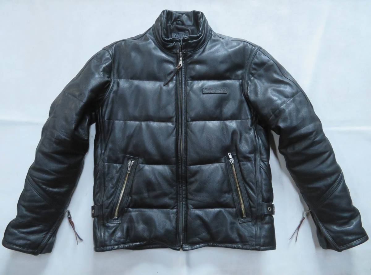 カドヤ ファクトリー レザーダウンジャケット KAKADOYA K'S LEATHER ブラック 黒 M 牛革 ライダースジャケット Y2レザー ダウンベスト