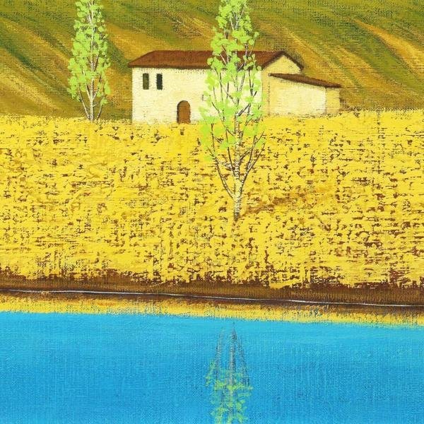 【真作】【WISH】大塚研一朗「やわらかな陽」油彩 20号 大作 ◆詩情派大型名画 　　〇日本美術家連盟会員 #23103406