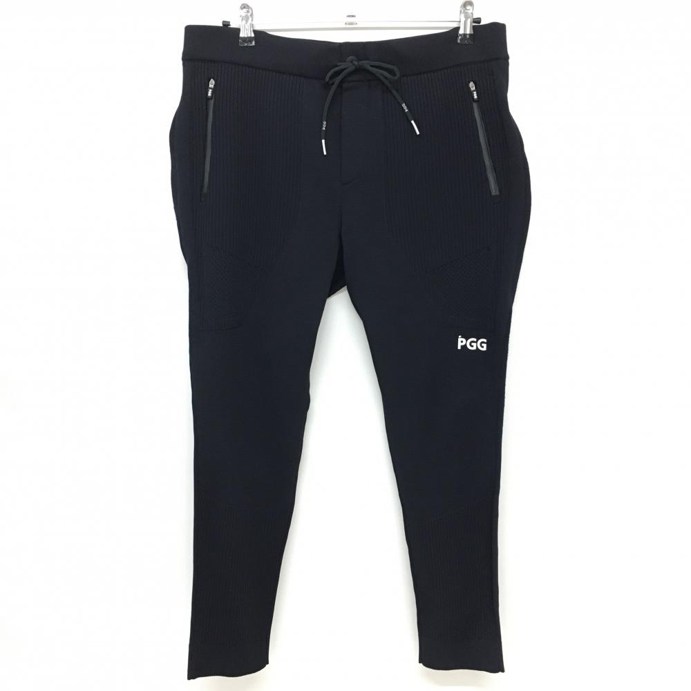 5459極美品パーリーゲイツ ニットパンツ バッグロゴ PGGネイビー 【超