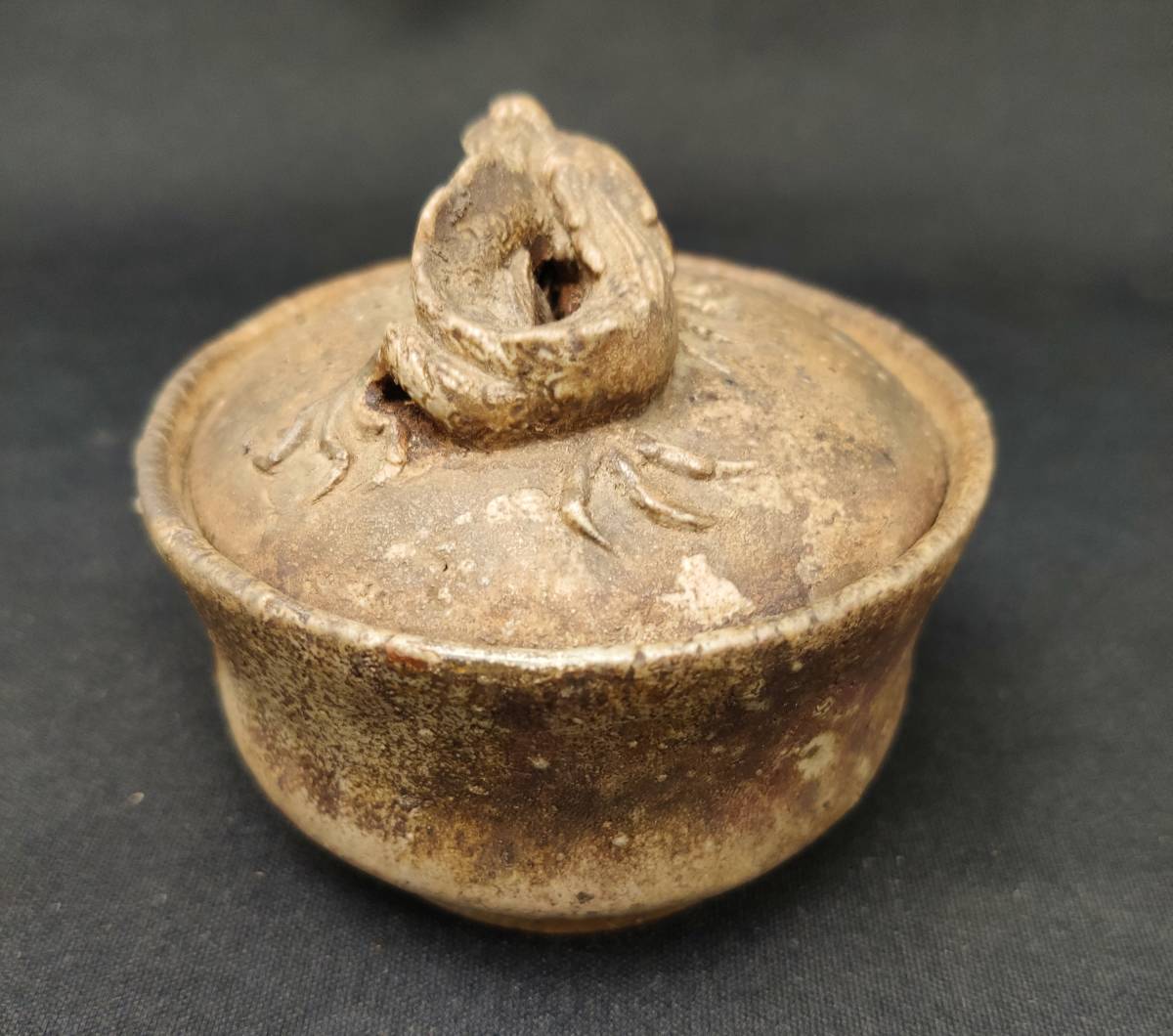 龍摘み☆検索(朱 古い煎茶道具☆備前焼 窯変 手捻り宝瓶 最新作 玉銜龍