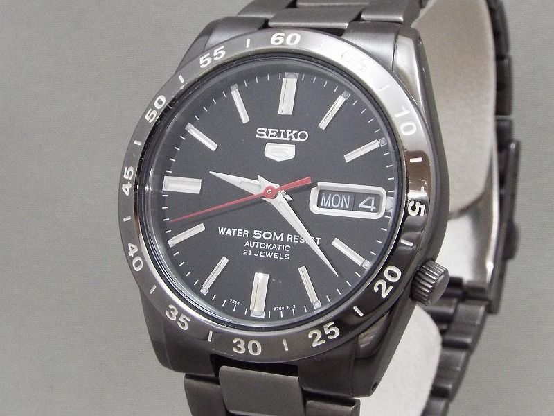 1円〜!! SEIKO/セイコー5 デイデイト 21石 自動巻き 裏スケ メンズ 