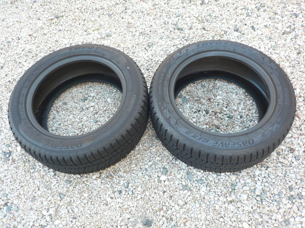個人・送料無料】TOYO OBSERVE GIZ2 225/55R17 中古スタッドレス 2本 