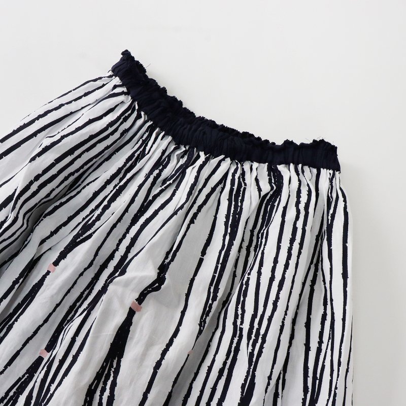美品 ミナペルホネン mina perhonen taba リネン ギャザースカート 38 