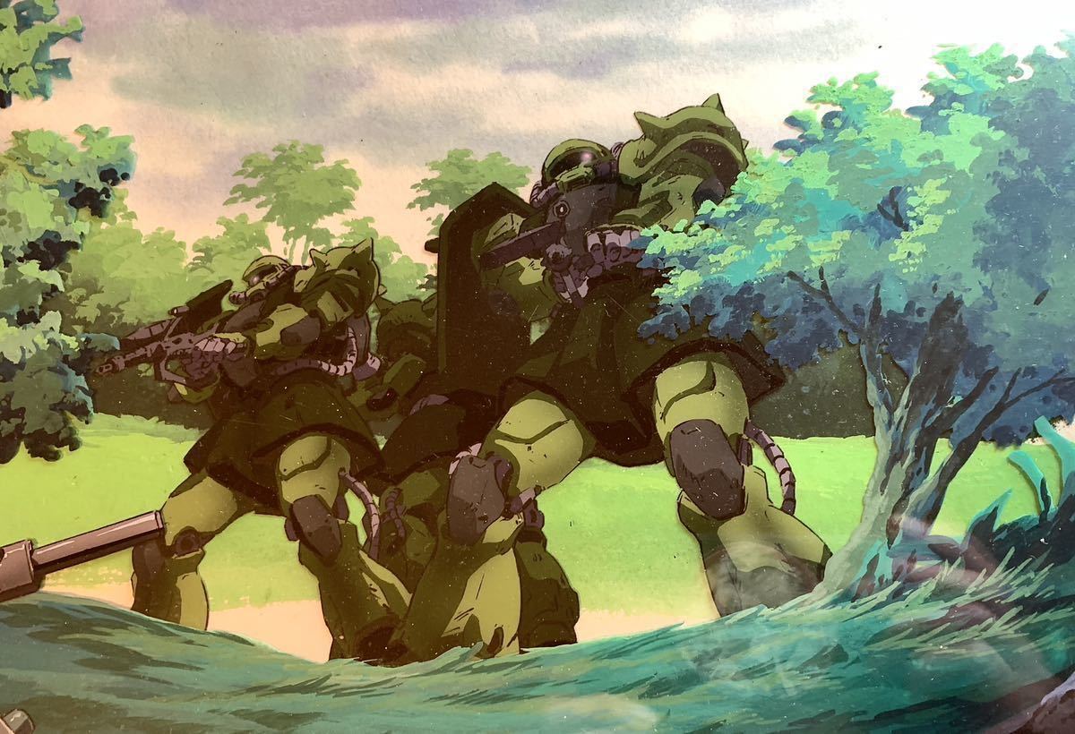 版権セル画 「機動戦士ガンダム 第08MS小隊」大判 セル画4枚 直筆背景