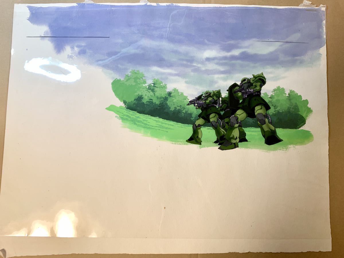 版権セル画 「機動戦士ガンダム 第08MS小隊」大判 セル画4枚 直筆背景