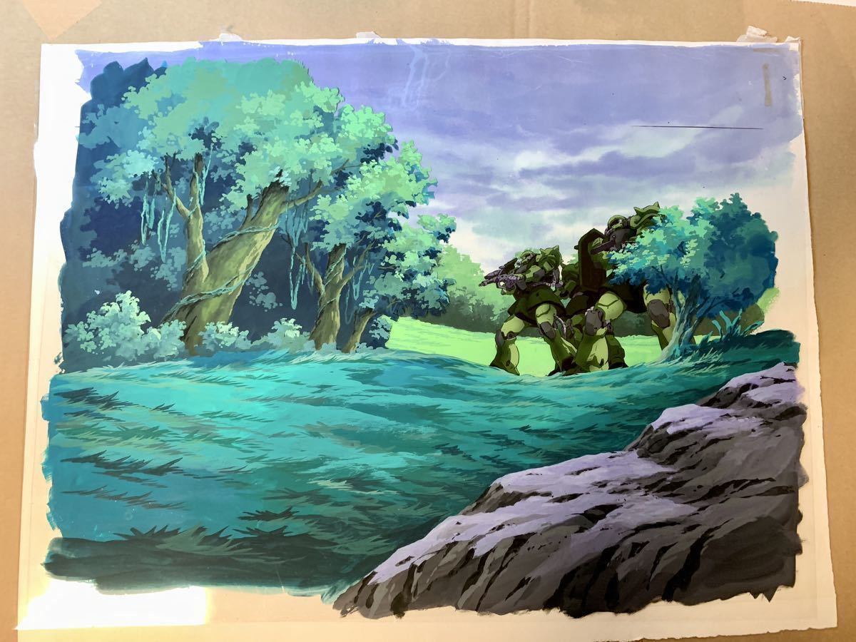 版権セル画 「機動戦士ガンダム 第08MS小隊」大判 セル画4枚 直筆背景