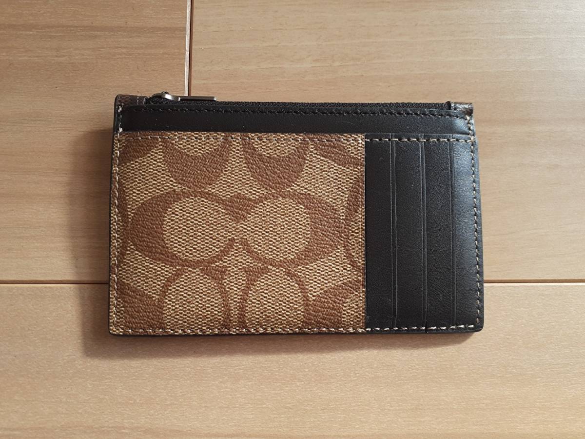 COACH☆新品】ビジネス カード ケース☆シグネチャーブラック ブラウン