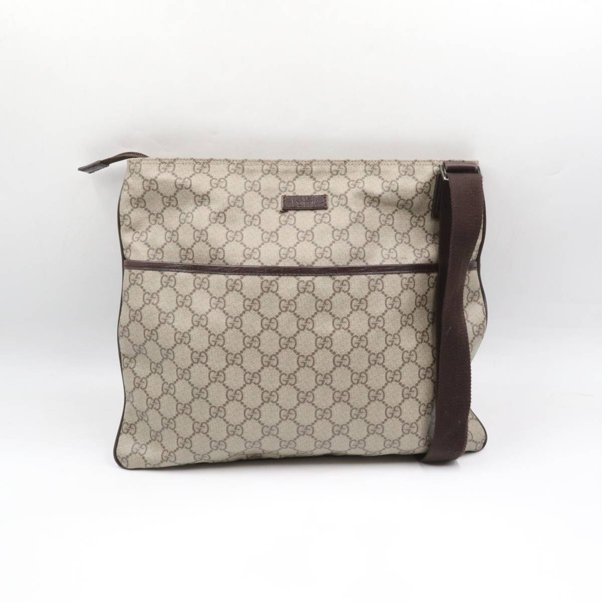 ☆GUCCI グッチ 141198 GG柄 PVC×レザー クロスボディ ショルダー