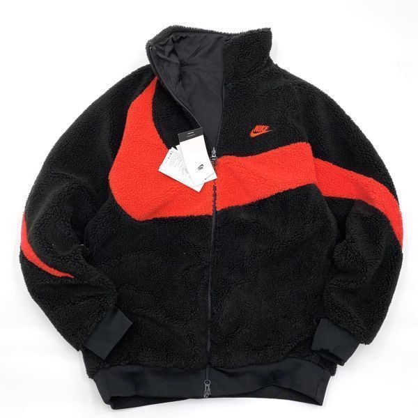 NIKE ナイキ リバーシブル ビッグスウォッシュ ボアジャケット 黒赤 M BQ6546-008 23-1111-10-2