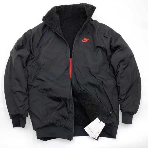 NIKE ナイキ リバーシブル ビッグスウォッシュ ボアジャケット 黒赤 M BQ6546-008 23-1111-10-2