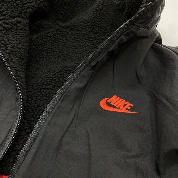 NIKE ナイキ リバーシブル ビッグスウォッシュ ボアジャケット 黒赤 M BQ6546-008 23-1111-10-2