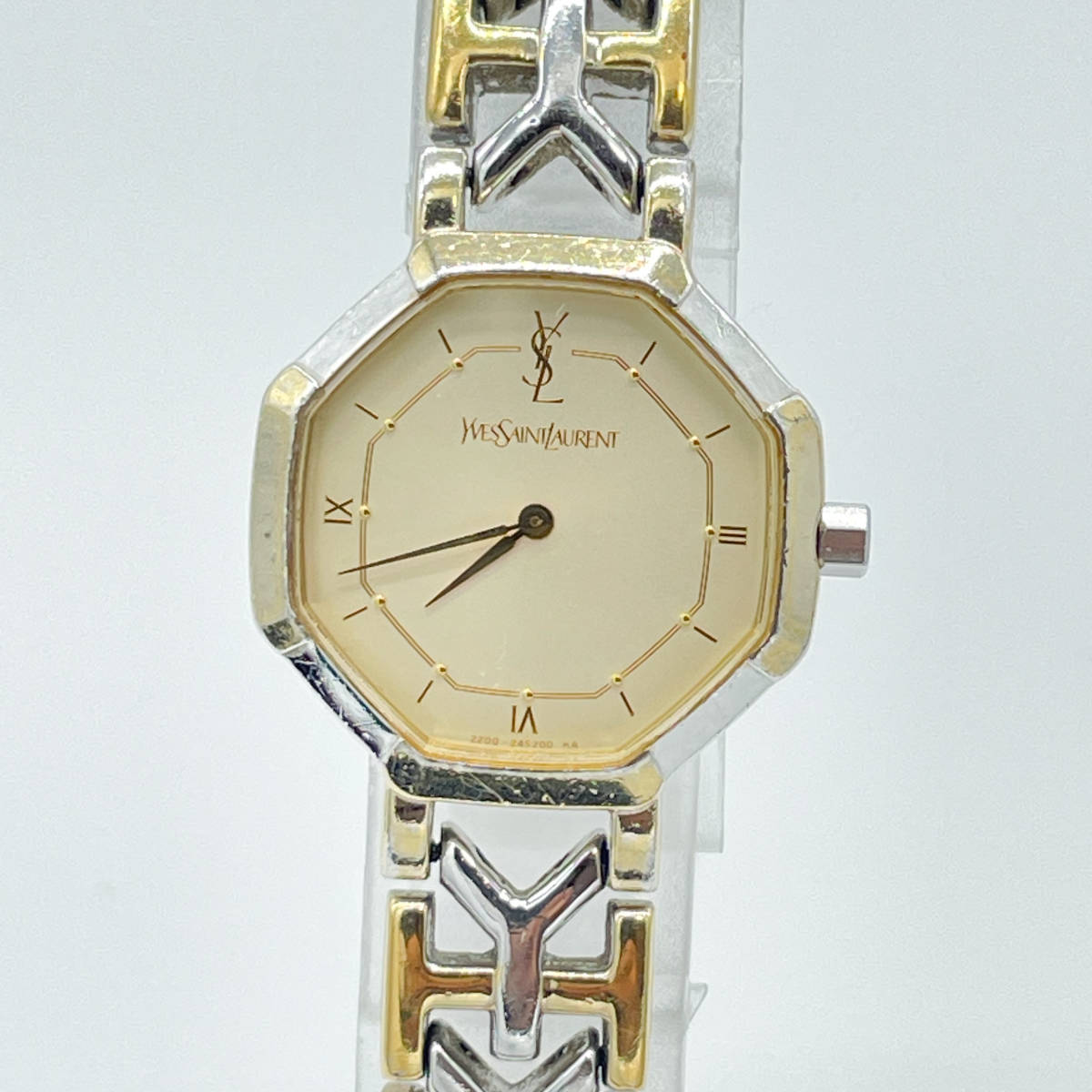 1円スタート】稼働品 YSL イヴサンローラン オクタゴン 2200-241762YO