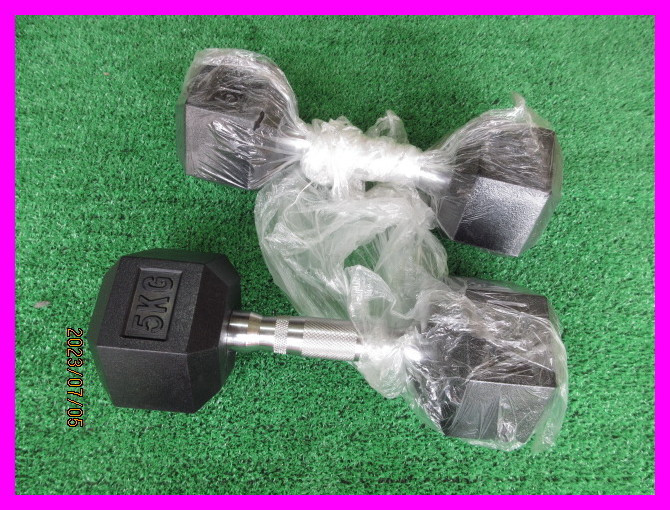定番，人気 六角 ヘキサゴンダンベル ラバーコーティング ヘックスダンベル ホームジム 筋トレ 5kg 2個セット 合計10kg セット ダンベル(バーベル、ダンベル)｜売買されたオークション情報、yahooの商品情 バーベル、ダンベル